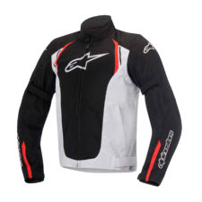 Giacca da moto Alpinestars AST Air bianca e nera con inserti rossi