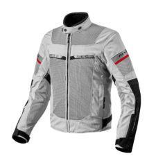 Giacca da moto Revit Tornado 2 grigio chiaro con inserti neri