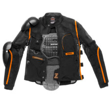 Giacca da moto Spidi Tech Armor Evo nera con inserti arancioni