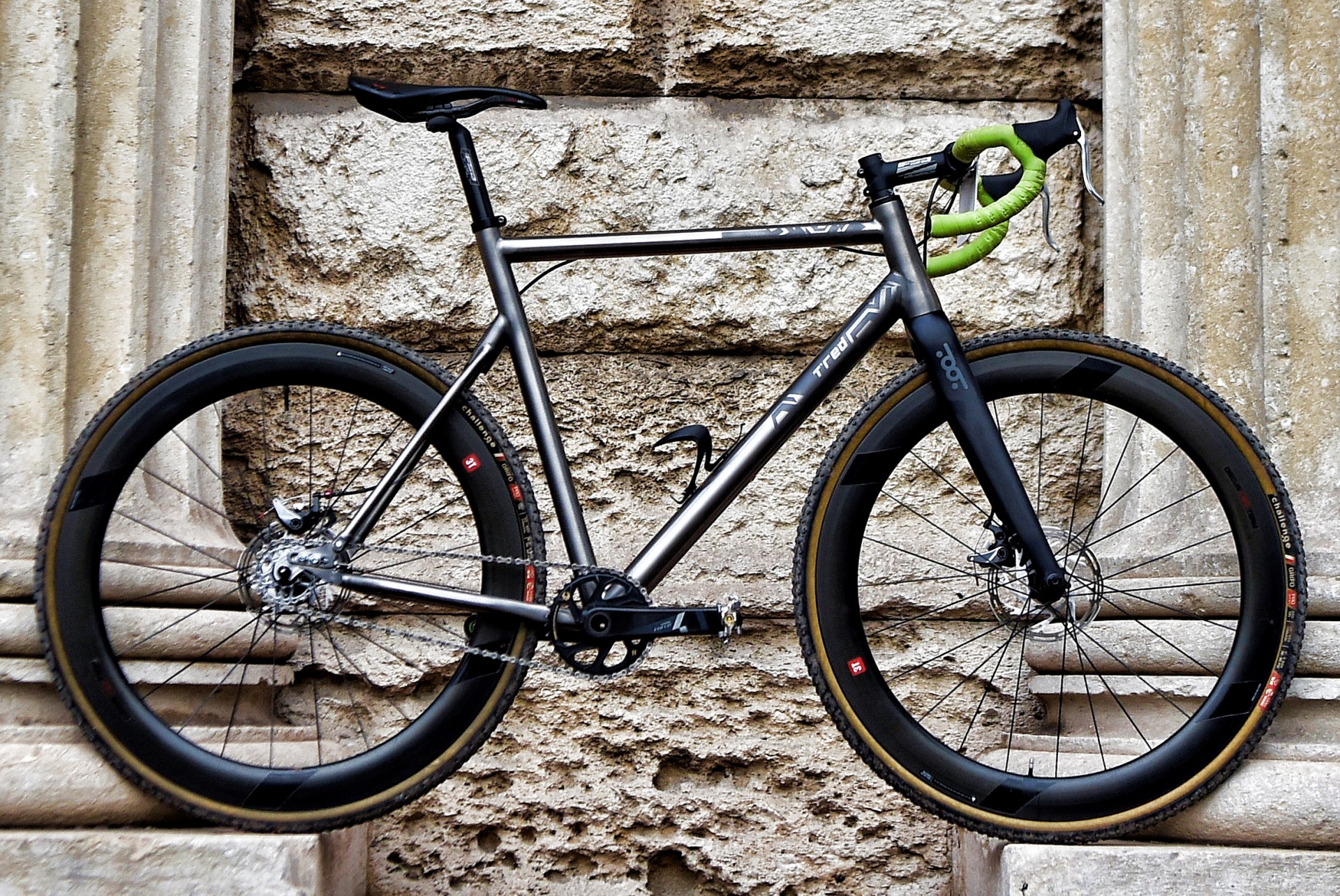 bici da ciclocross T°Red Camobeast titanio single speed, vista statica laterale destra